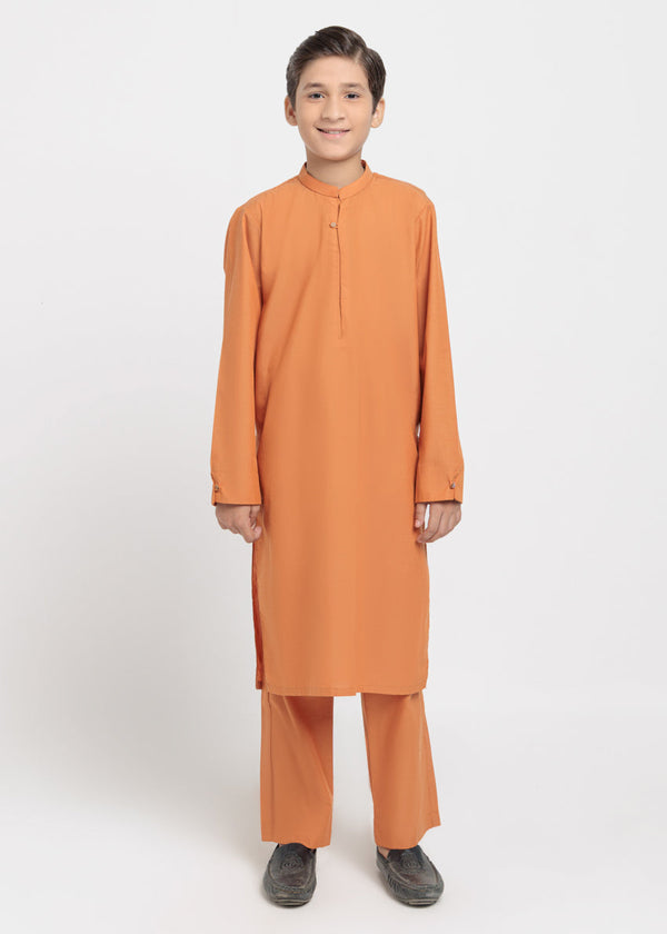 Orange-Cotton-Kurta Trouser - (BPS25KP2093) BIN 12