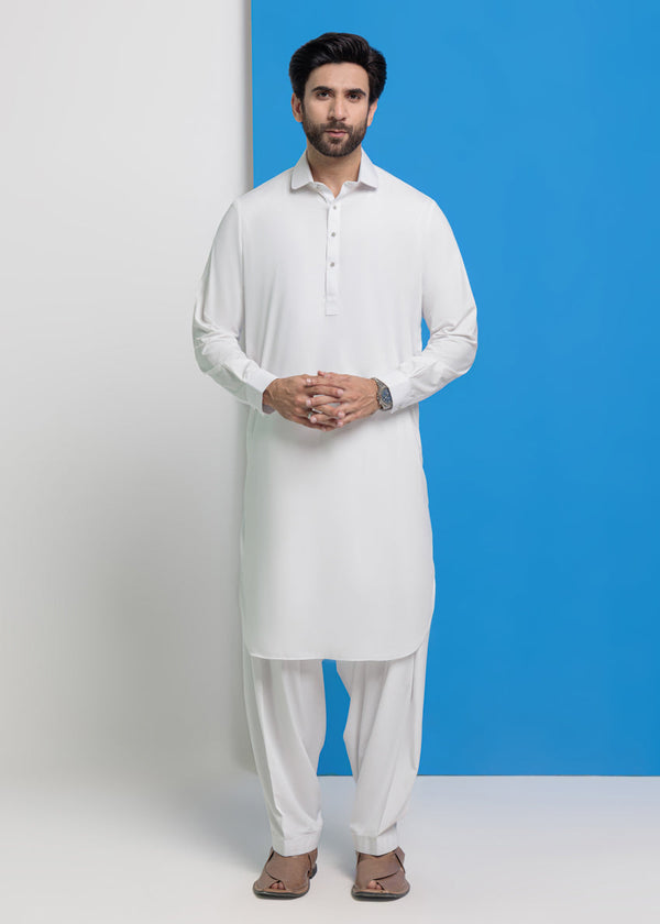 White-Blended-Shalwar Suit - (MPS25SSS2049) BIN 51 M3