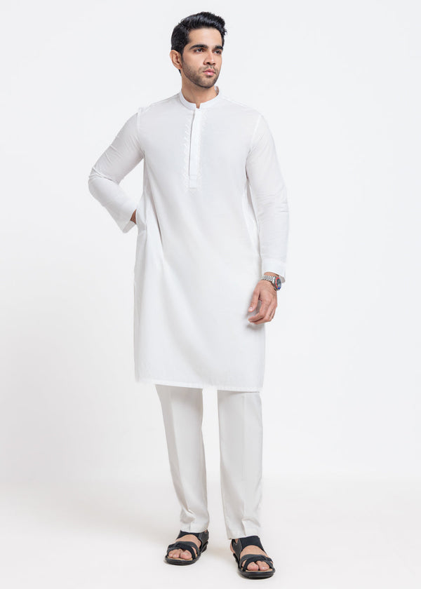 White-Cotton-Kurta - (MPS25KUE1102) BIN 48 M10