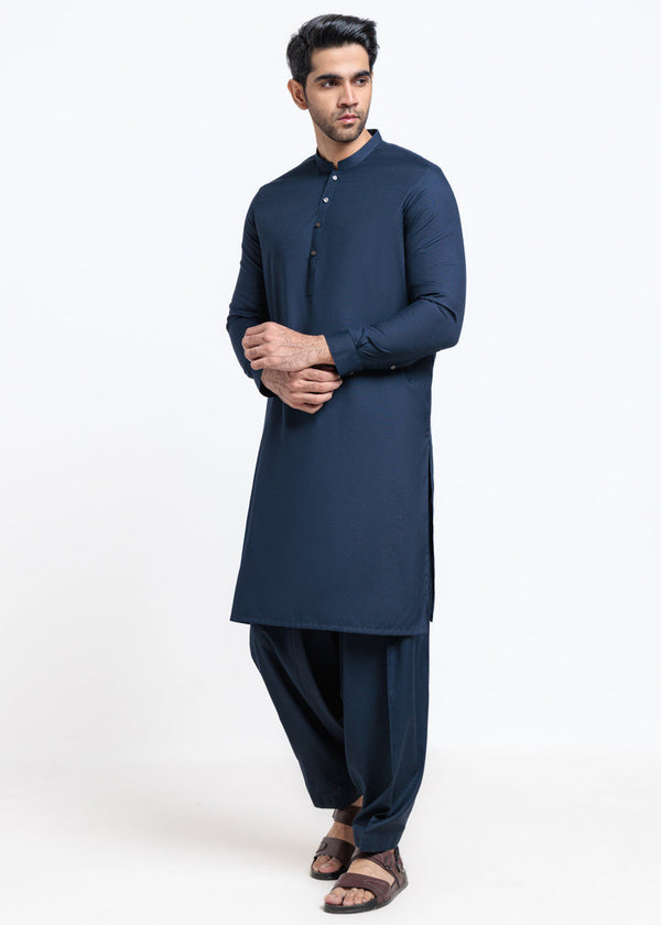 Navy-Blended-Shalwar Suit - (MPS25SSS2060) BIN 47 M6