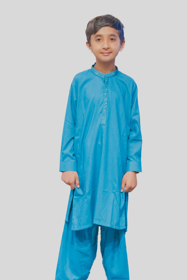 O-GREEN-KURTA SHALWAR (BKSS-054) BIN 11-12