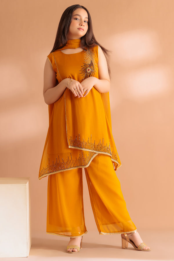 BROWN-KIDS STITCHED SUITS-GSS233P144