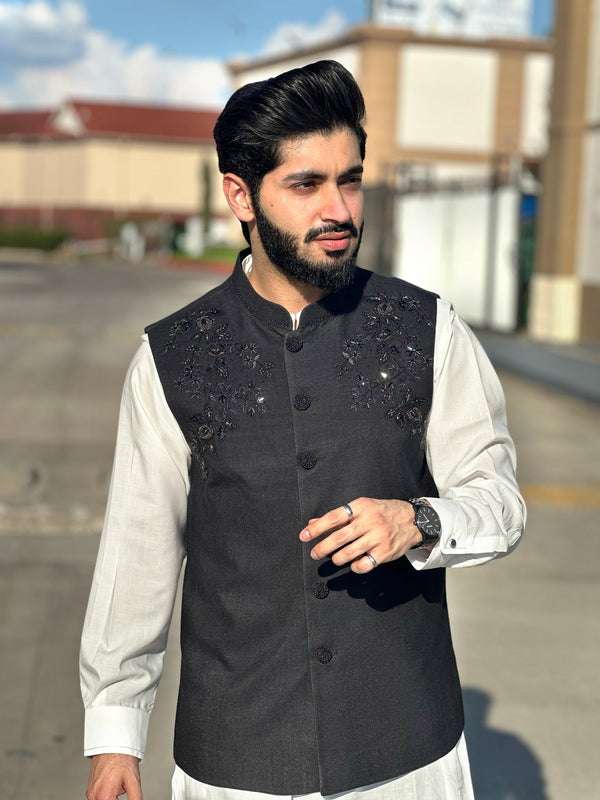 BLACK - WAIST COAT (BWR-517) M12