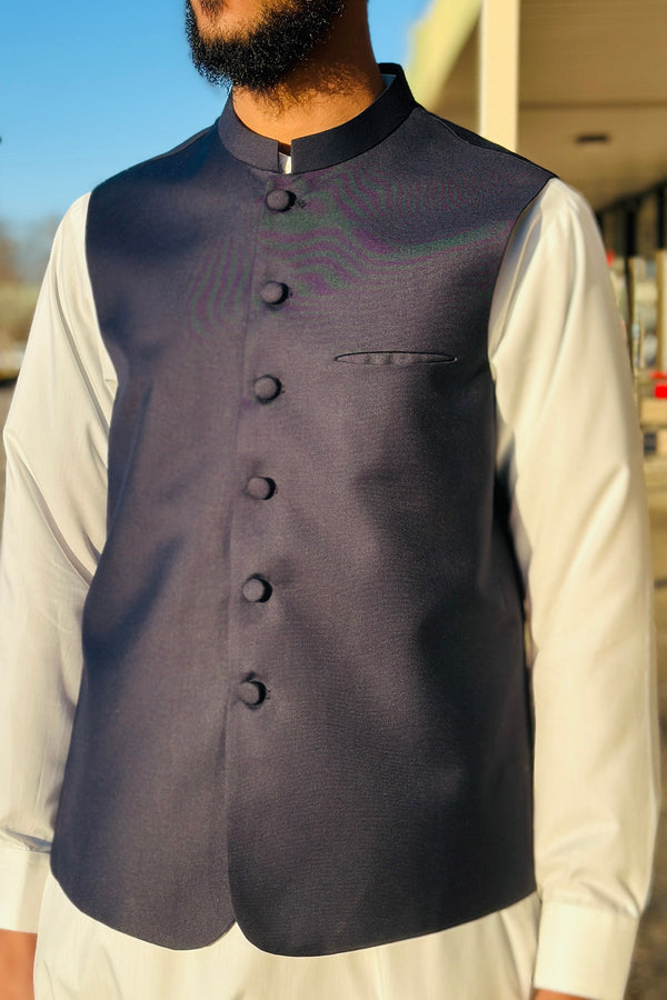 N-BLUE-WAIST COAT-(BWR-549)