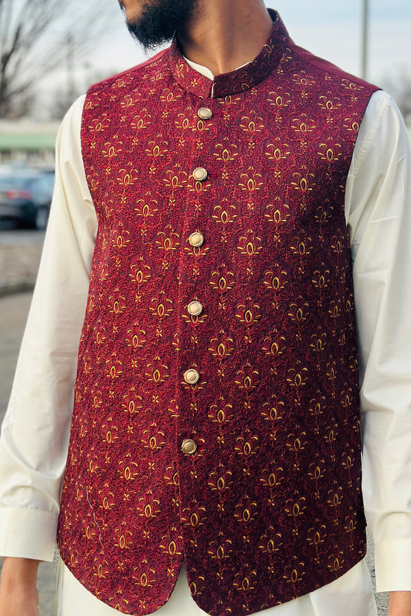 MAROON-P L STCH SUIT (B)-BWR-538 M12