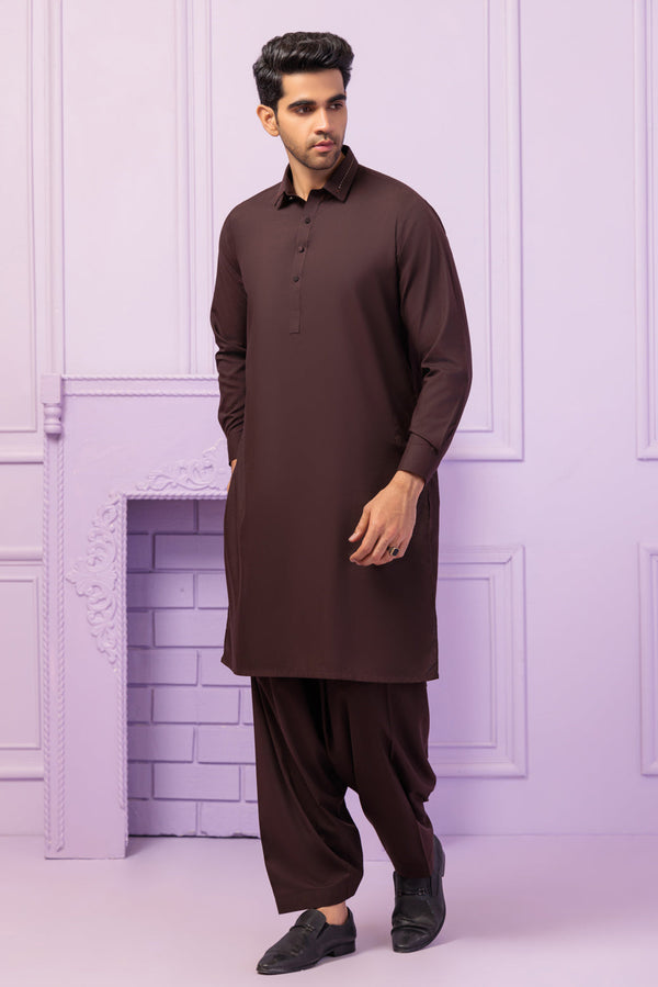 D-WALNUT-BLENDED-KURTA SHALWAR - (KSRR24-006) Bin 63 M2