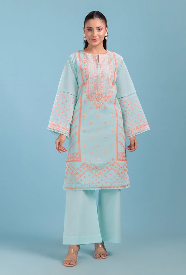 Ice-Blue-Cotton Silk-2 Piece (WPS25SE2041) Bin 22 R19