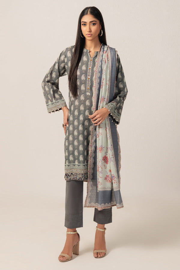 GREY-KHADDAR-3 PIECE (WS2243P22) BIN 18 R10