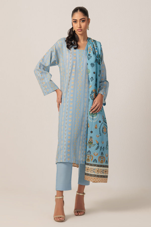 CYAN-KHADDAR-3 PIECE (WS6243P49) BIN 37 R8