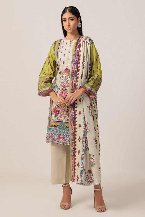 GREEN-KHADDAR-3 PIECE (WS7243P39) bin E1 R10