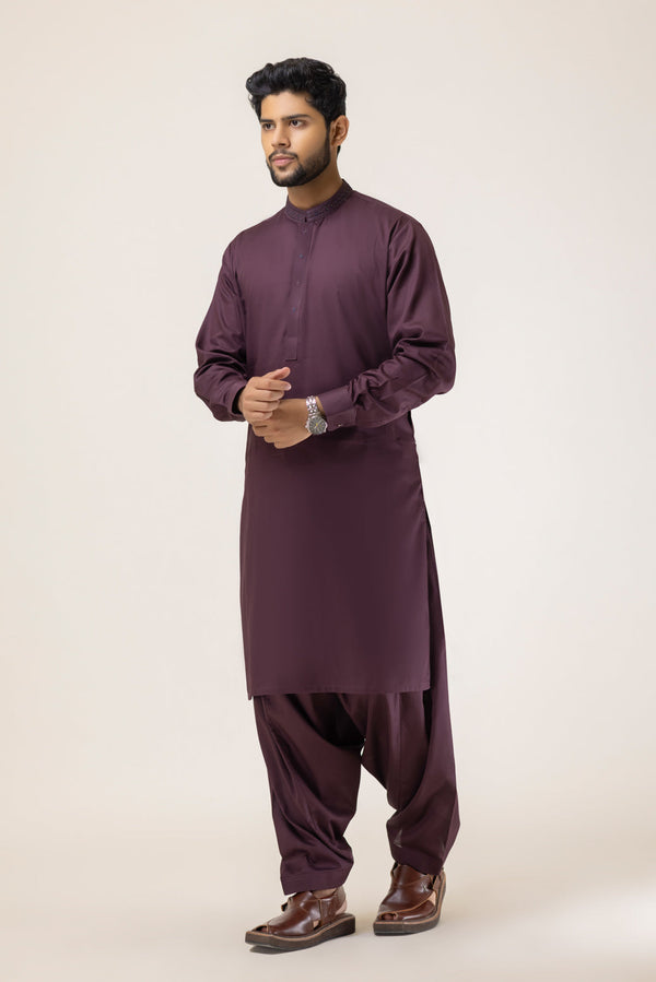 Black Kurta Shalwar with Gray Waistcoat main image 1
